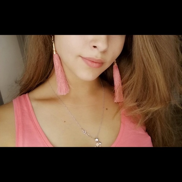 5/$22 Bohemian Tassel Earring Cherry - Picture 5 of 5